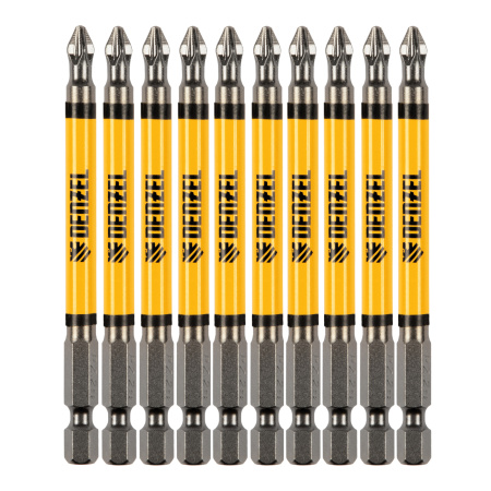 Бита PZ2х90, сталь S2, цилиндр., 10 шт. Е 6,3 Denzel