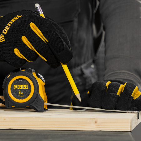 Рулетка 3м х 16мм, обрезиненный корпус, автоматическая фиксация Denzel цена