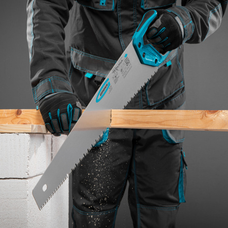 Ножовка по дереву "Piranha", 550 мм, сегментное строение рабочей кромки, 7-8 TPI, зуб-3D, двухкомпонентная рукоятка Gross цена