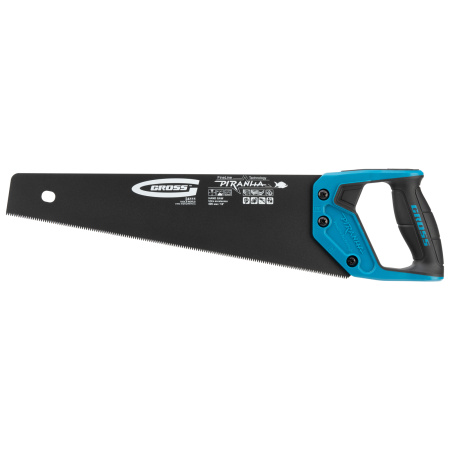 Ножовка по дереву "Piranha", 400 мм, 11-12 TPI, зуб-3D, каленый зуб, тефлоновое покрытие полотна, двухкомпонентная рукоятка Gross цена