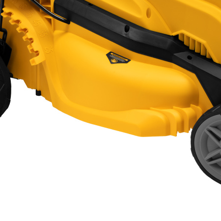 Газонокосилка электрическая GMC-1800, шир. 38см, 1800 Вт, 6 уров., травосб. 35 л Denzel цена