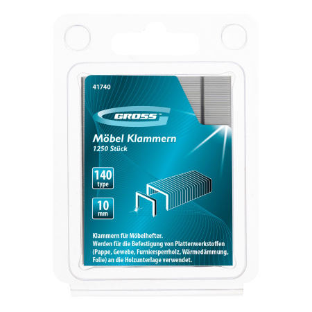 Скобы, 10 мм, для мебельного степлера, усиленные, тип 140,1250 шт Gross цена