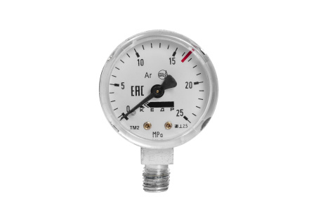 КЕДР Манометр КЕДР ТМ2 Аргон, (0-25 МПа, кл.2,5, М12Х1,5) Ar-У
