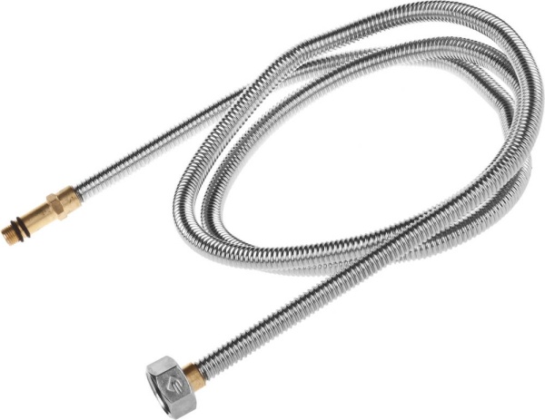 Подводка ЗУБР ″ЭКСПЕРТ″ сильфонная из нержавеющей стали, для смесителя, удлиненная, г/ш (гайка-штуцер), 1/2″, 1,5м