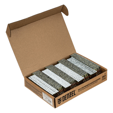 Гвозди для пнев. нейлера (оцинк.) длина - 50 мм, диам. - 2,9 мм, 2000 шт. Denzel цена