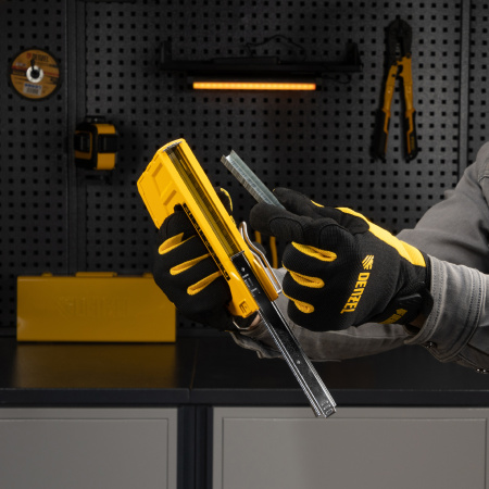 Степлер мебельный, тип 53 и 13, 6-14мм, тип 140, 10-14мм, тип 300, 15мм, тип 500, 15мм Denzel цена