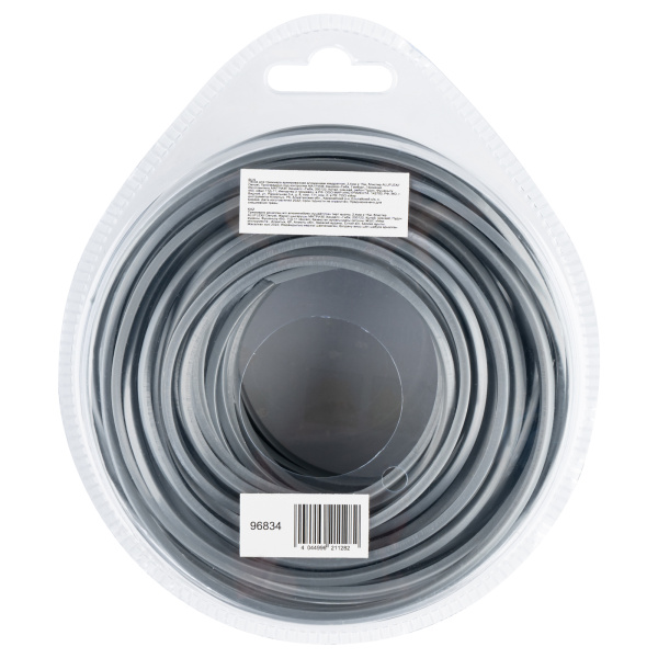 Леска для триммера армированная алюминием квадратная, 2,4мм х 15м, блистер ALUFLEX Denzel цена