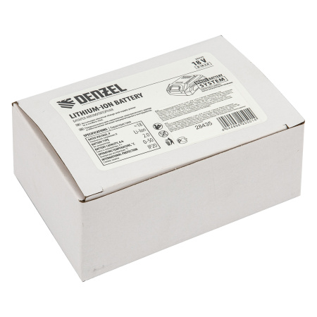 Батарея аккумуляторная B-18-2.0, Li-Ion, 18 В, 2,0 Ач Denzel