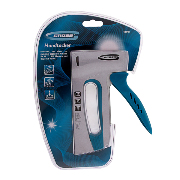 Степлер мебельный, алюминиевый корпус, тип скобы: 13, 53, 300, 6-10 мм Gross цена