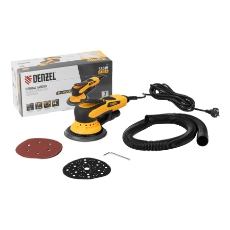 Машина шлифовальная орбитальная бесщет OS-150-BL, 350 Вт, 4000-10000 об/мин Denzel цена