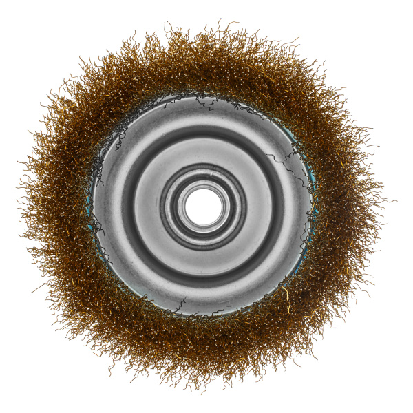 Щетка для УШМ, 125 мм, М14, "чашка", латунированная витая проволока Matrix
