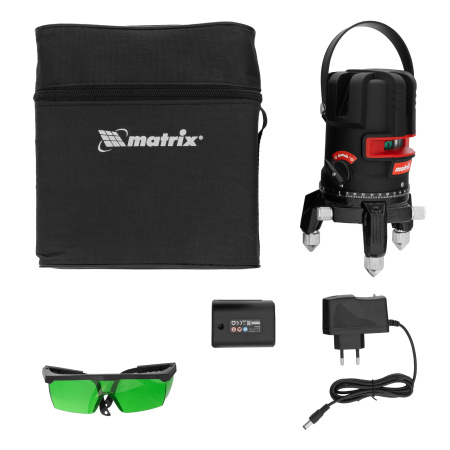 Лазерный уровень ML 06 Green, 30 м, 520 нм, аккумулятор Li 2800 мАч, резьба 5/8" Matrix цена