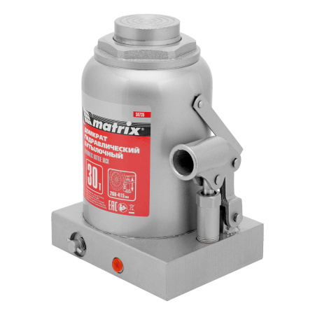 Домкрат гидравлический бутылочный, 30 т, высота подъема 260-415 мм Matrix цена