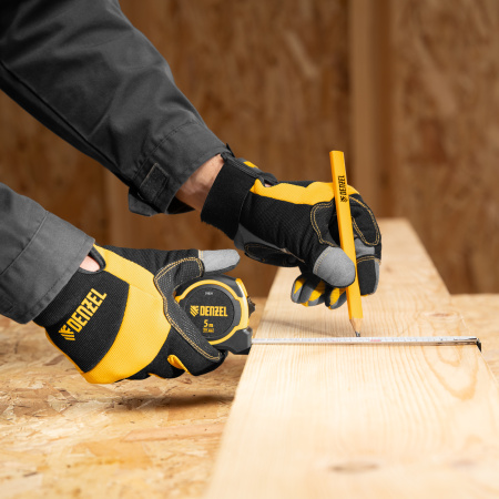 Рулетка 5м х 19мм, двухкомп. корпус, магнитный обрезиненный зацеп Denzel цена