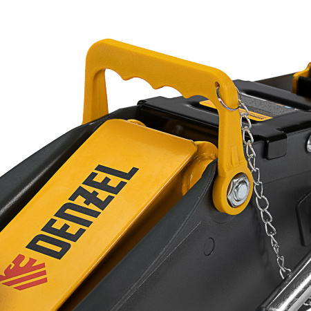 Домкрат гидравлический подкатной с фиксатором, 2,8 т, 135-385 мм, в кейсе Denzel цена