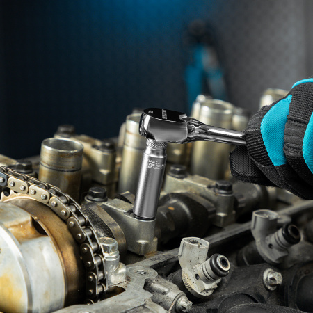 Ключ-трещотка 1/4", CrV, 120 зубьев, цельнометаллический, хром Gross