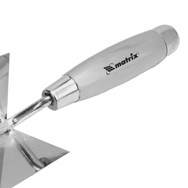 Мастерок из нержавеющей стали, 80 х 60 х 60 мм, для внутренних углов, деревянная ручка Matrix цена