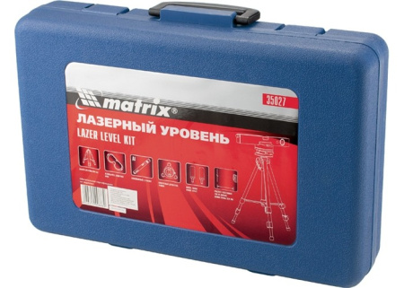 Лазерный уровень, 400 мм, 850 мм штатив, 3 глазка, (база, 2 линзы, очки) пластиковый бокс Matrix цена