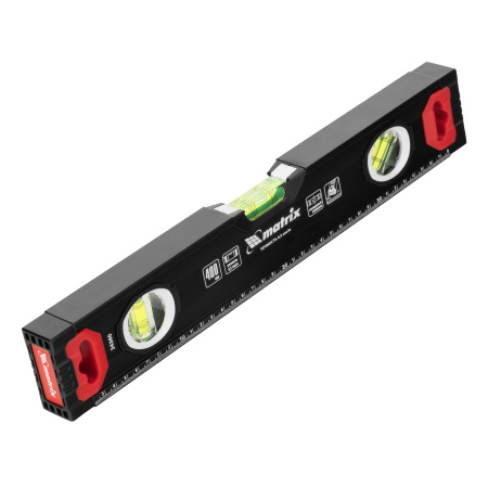 Уровень алюминиевый, усиленный, фрезерованный, 3 глазка, 400 мм Matrix цена