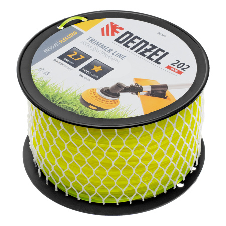 Леска для триммера звезда, 2,7мм х 202м, на DIN катушке FLEX CORD Denzel цена