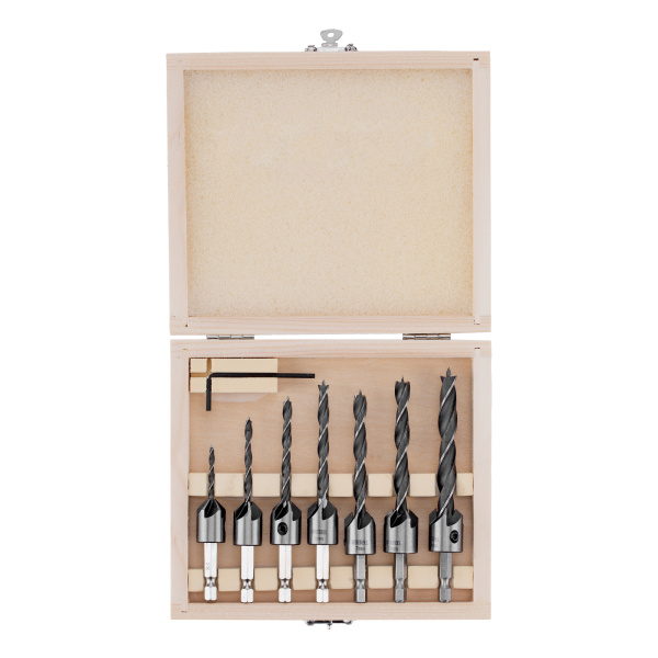 Набор сверл зенкеров по дереву, 3-10 мм, 7 шт Denzel