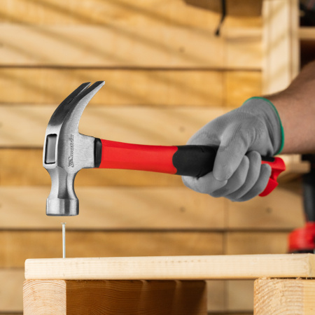 Молоток-гвоздодер optimal, 450 г, фибергласовая обрезиненная рукоятка Matrix