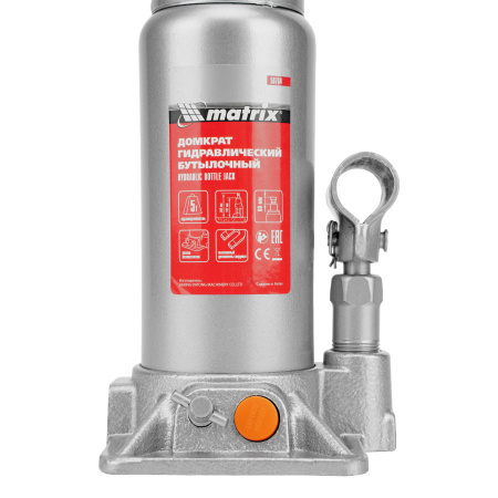 Домкрат гидравлический бутылочный, 5 т, h подъема 197-382 мм Matrix цена