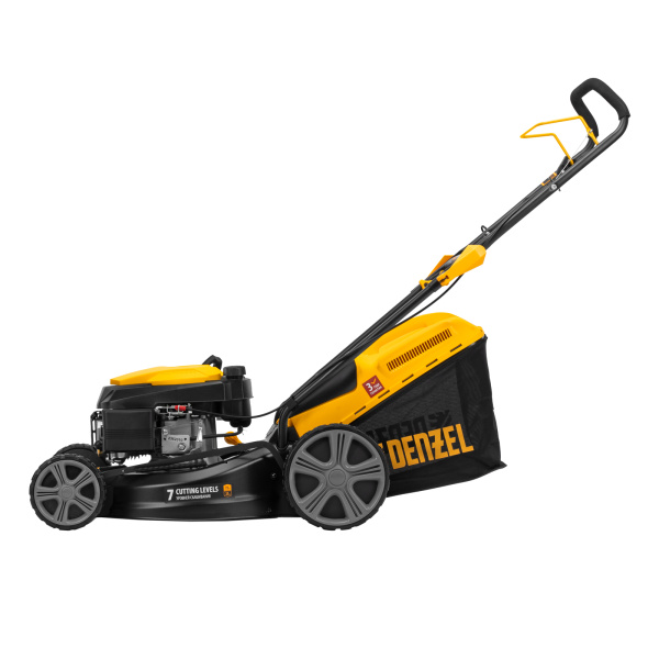Газонокосилка бензиновая GLD-460, 146 куб.см, ширина 46 см, ручная, 7 уровней, травосборник 50 л Denzel цена