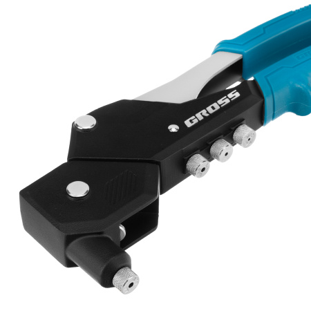 Заклепочник ручной, 290 мм, поворотный, 0-360, заклепки 2,4-3,2-4,0-4,8 мм Gross цена