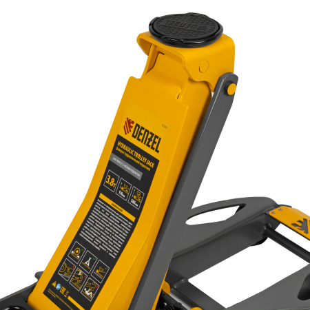 Домкрат гидравлический подкатной, 3,8 т, 110-580 мм, быстрый подъем, низкий подхват, проф. Denzel цена