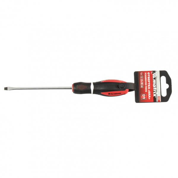 Отвертка "Era", SL4 х 100 мм, CrV, трехкомпонентная рукоятка Matrix