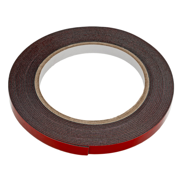 Лента клейкая на вспененной основе, двусторонняя черная усиленная, 9 мм х 5 м Matrix цена