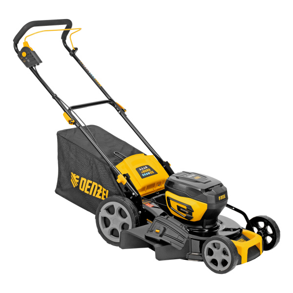 Газонокосилка аккумуляторная бесщет. DLM-460, 460 мм, травосб. 65 л., Li-Ion, 40 В Denzel цена