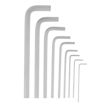 Набор ключей имбусовых HEX, 2-12 мм, CrV, 9 шт, удлиненныее с сатинированным покрытием Matrix