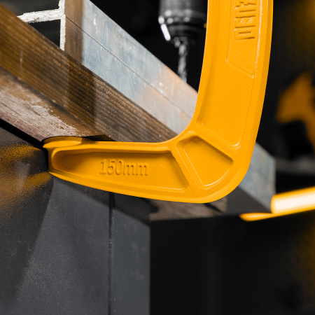 Струбцина G-образная, усиленная, 150 мм Denzel цена