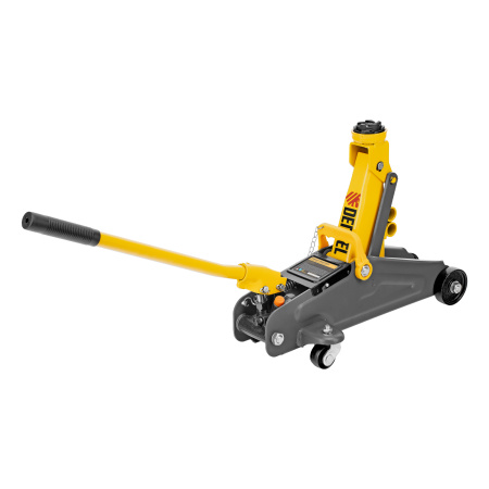 Домкрат гидравлический подкатной с фиксатором, 2 т, 130-330 мм Denzel цена