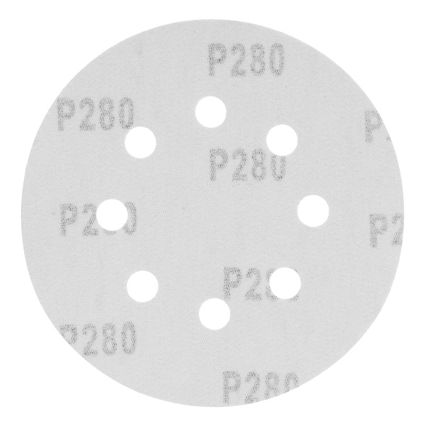 Круг абразивный на ворсовой подложке под "липучку", перфорированный, P 280, 125 мм, 5 шт Matrix