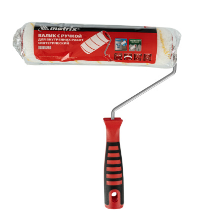 Валик для внутренних работ синтетический, с двухком.ручкой, 250 мм, ворс 12 мм, D 48 мм, D ручки 6 мм, полиакрил Matrix цена