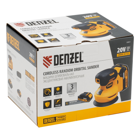 Машина шлифовальная эксцентриковая аккумуляторная CROSH-20-125, Li-Ion, 20 В// Denzel цена