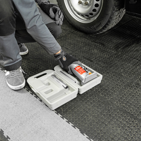 Домкрат гидравлический бутылочный, 4 т, h подъема 194-372 мм, в пластиковом кейсе Matrix цена