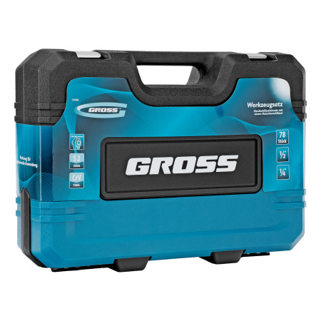 Набор инструментов, 1/4", 1/2", CrV, 120 зубьев, 78 предметов Gross