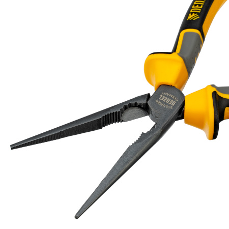 Длинногубцы прямые 205 мм, трехкомпонентные рукоятки Denzel