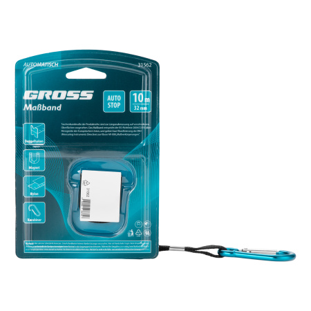 Рулетка "Automatisch", 10 м х 32 мм, нейлон, магнит, двустор. разметка, антиизлом, автоcтоп Gross цена