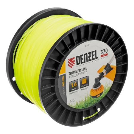 Леска для триммера квадрат 1,6мм х 370м, на DIN катушке FLEX CORD Denzel цена