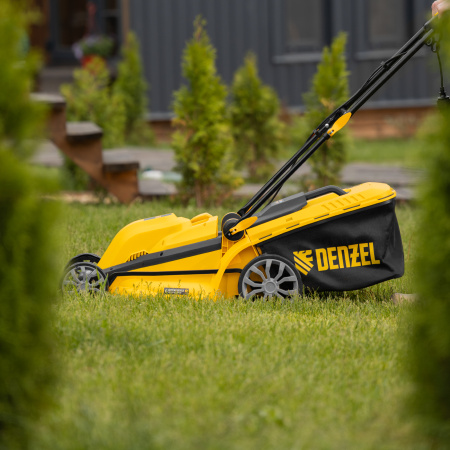 Газонокосилка электрическая GMC-2000, шир. 44см, 2000 Вт, 6 уров., травосб. 45 л Denzel цена