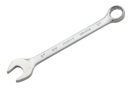 Ключ комбинированный, 27 мм, CrV, матовый хром Matrix