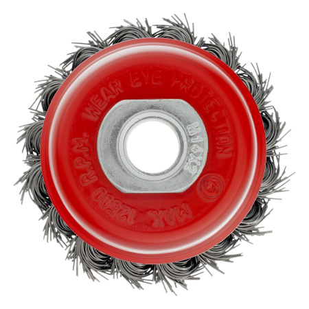 Щетка для УШМ, 65 мм, М14, "чашка", крученая проволока 0.5 мм Matrix