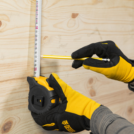 Рулетка 8м х 25мм, обрезиненный корпус, автоматическая фиксация Denzel цена