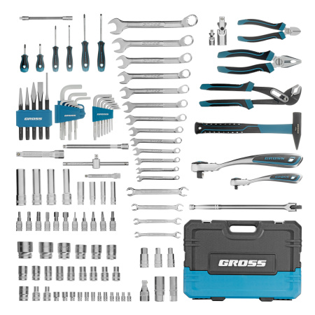 Набор инструментов, 1/4", 1/2", CrV, 120 зубьев, 115 предметов Gross