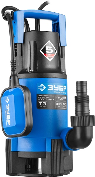 Дренажный насос для грязной воды ЗУБР, 900 Вт, Профессионал НПГ-Т3-900